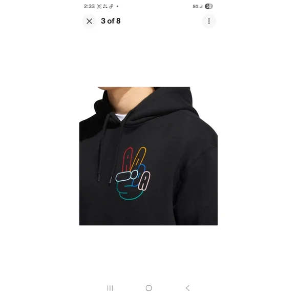 Adidas Orginals Peace Sign Trefoil Hoodie Size Medium Peace Sign Hoodie - Picture 3 of 7